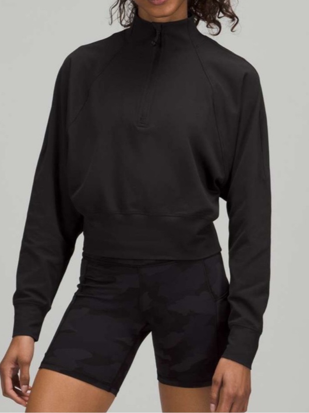 lululemon Ready to Rulu Black Cropped Half-Zip Pullover Size 10 NWT RT $108